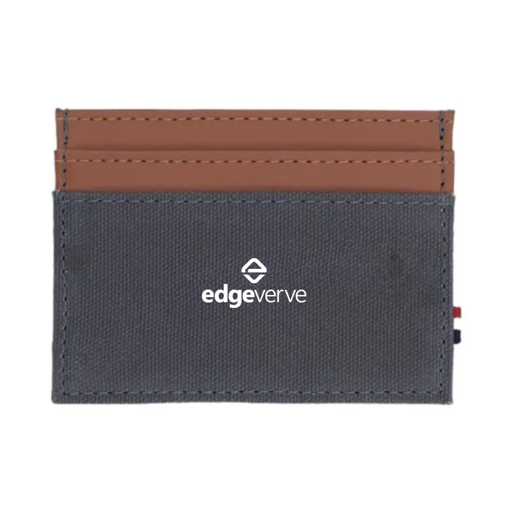  Houston Card Wallet- Grey with Tan